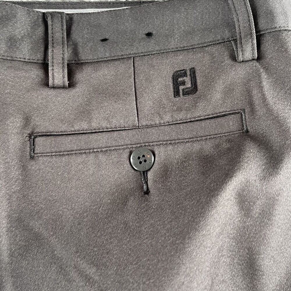 FJ FootJoy Golf Pants Chino Flat Front Straight Leg Size 36/32 Stretch Gray Mens - Picture 6 of 7